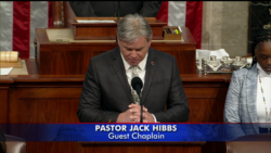 Right-wing pastor Jack Hibbs praying in the House of Representatives