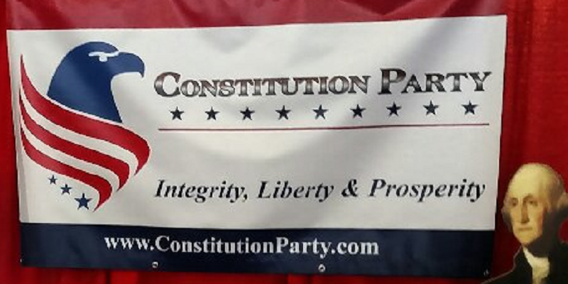 The Constitution Party's booth at the 2018 Conservative Political Action Conference.
