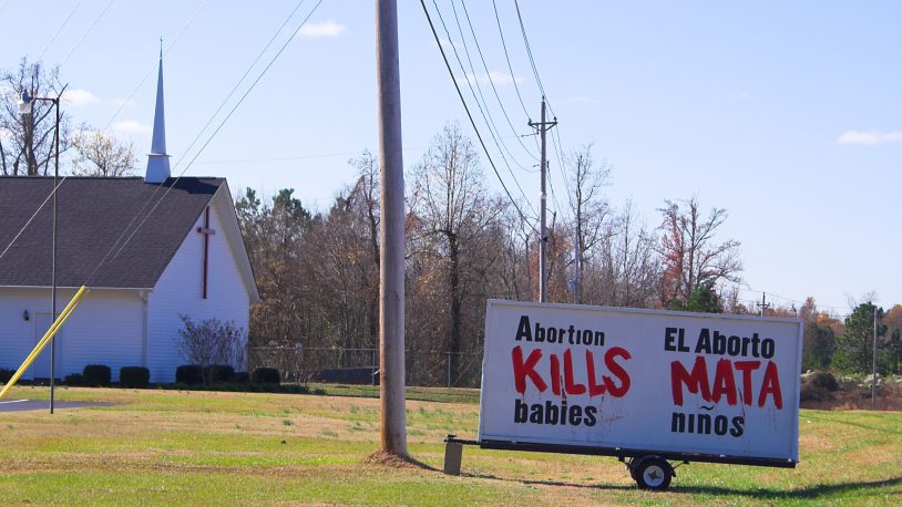 abortion kills babies sign